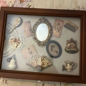 Vintage Arister Jewelry Box Shadow Box – Glass Lid Vanity Décor